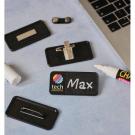 Always Recycled Chalkboard Name Badge – Rectangular Low Window - Safety Pin  (25597)