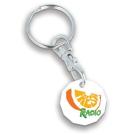 100% Recycled Trolley Coin Keyring  (25910)