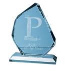 15cm x 12.5cm x 15mm Jade Glass Facetted Ice Peak Award (25446)