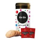 Personalised tin tin with any 200g biscuit filling and 6 tea bags (25848)