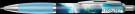 Contour Full Colour Wrap Ballpoint Pen - White - Light Blue (Blue Ink)