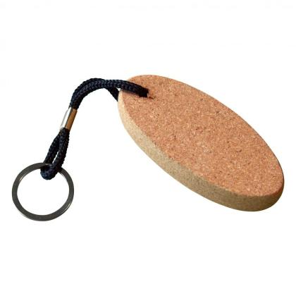 Cork Keyring Oval Disc