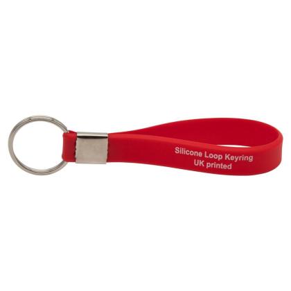 Printed Silicone Loop Keyring (UK Stock: Red)