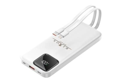 VEGA 10,000 mAh Power Bank with Built-in USB-C & Lightning Cables