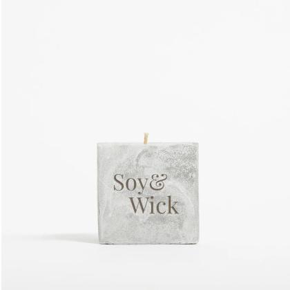 Aromatherapy Soy Candle In 6cm Concrete Pot - Marble