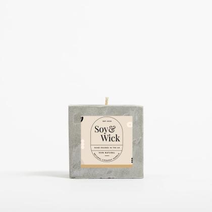 Aromatherapy Soy Candle In 6cm Concrete Pot - Grey
