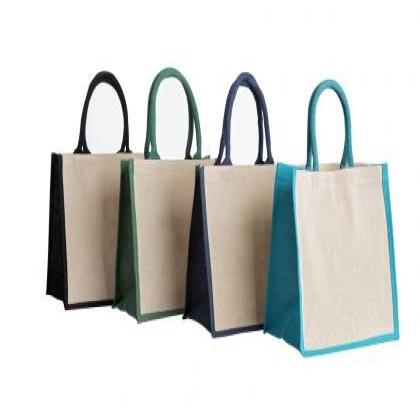Amazon Juco Jute Bag With Coloured Gusset And Soft Loop Handles