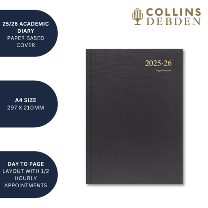 Collins Essential A4 Day to Page Diary - Mid-Year/Academic Year