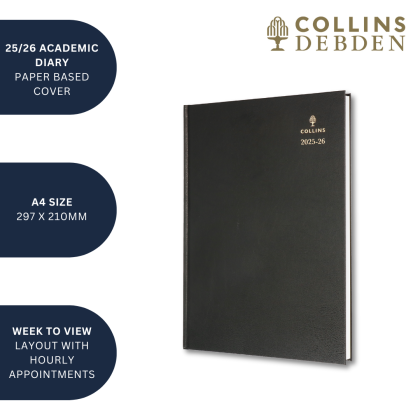 Collins Standard Academic A4 Week to View Desk Diary