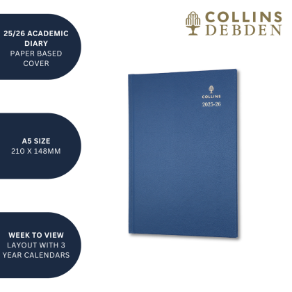 Collins Standard Academic A5 Week to View Desk Diary