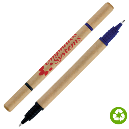 Biostick Duo Ballpoint Pen - Natural - Blue - Black