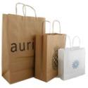 Brown/White Twist Handle Kraft Bags Small