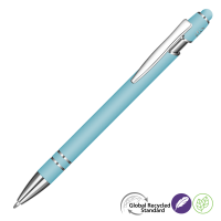 Astra-I Soft Feel GRS Recycled Metal Ballpoint Pen - Light Blue