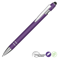 Astra-I Soft Feel GRS Recycled Metal Ballpoint Pen - Dark Purple