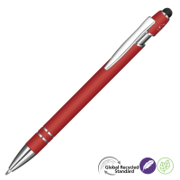 Astra-I Soft Feel GRS Recycled Metal Ballpoint Pen - Red