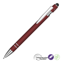 Astra-I Soft Feel GRS Recycled Metal Ballpoint Pen - Burgundy