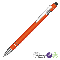 Astra-I Soft Feel GRS Recycled Metal Ballpoint Pen - Orange