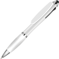 Contour Tricolour Ballpoint Pen with Stylus - White