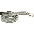10mm Tubular Lanyard Pre-Printed: EXHIBITOR/STAFF/CONTRACTOR (UK Stock)