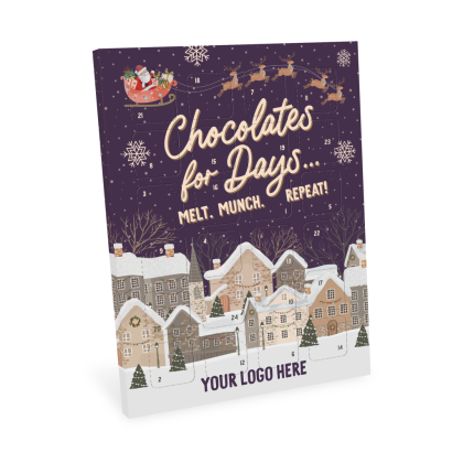 Winter Collection - A4 Advent Calendar - Vegan Dark Chocolate - Bespoke 71% Cocoa