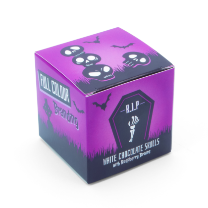 Halloween - Eco Maxi Cube - White Chocolate Skulls - x4.