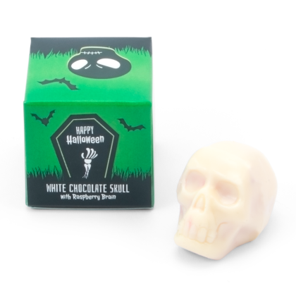 Halloween - Eco Mini Cube Box - White Chocolate Skulls - x1.