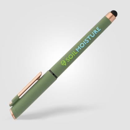 York Recycled Plastic Bronze Trim Stylus Gel Pen