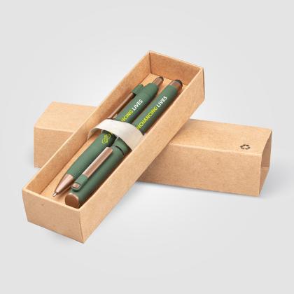 York Recycled Plastic Bronze Trim Pen Gift Set