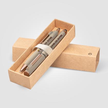 York Recycled Plastic Bronze Trim Pen Gift Set
