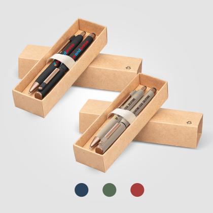 York Recycled Plastic Bronze Trim Pen Gift Set