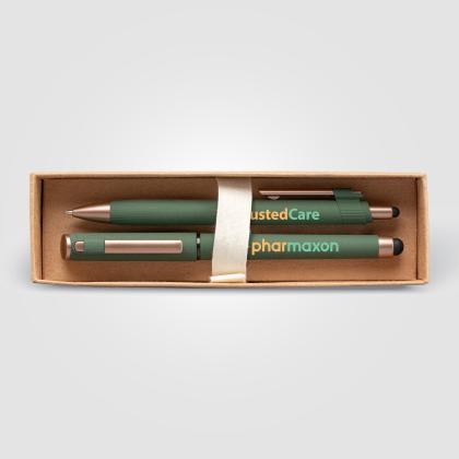 York Recycled Plastic Bronze Trim Pen Gift Set – Box Decorated