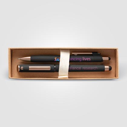 York Recycled Plastic Bronze Trim Pen Gift Set – Box Decorated