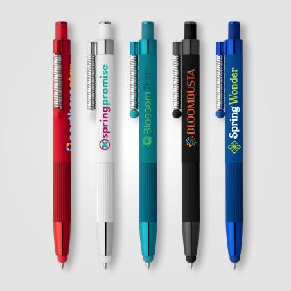 Lisbon Recycled Aluminium Monochrome Fidget Stylus Pen
