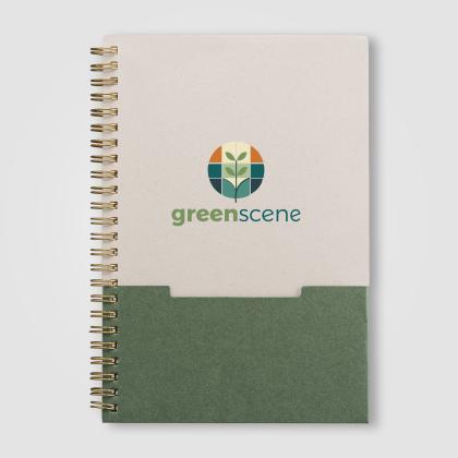 Lino FSC Paper Spiral Binding Vertical Pocket Notebook - A5