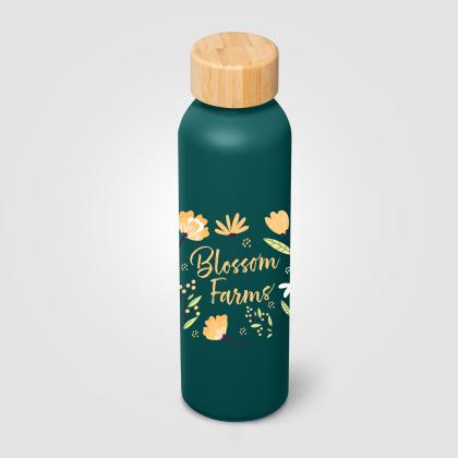 Eden Recycled Stainless Steel Bamboo Lid Water Bottle - 590 ml
