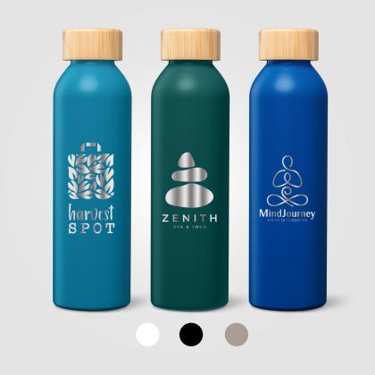 Eden Recycled Stainless Steel Bamboo Lid Water Bottle - 590 ml