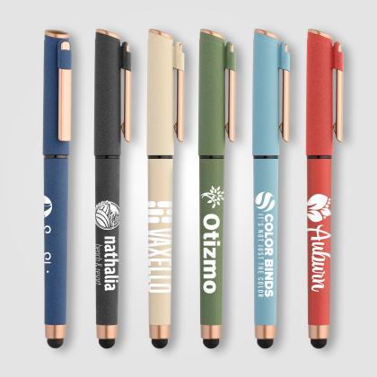York Recycled Plastic Bronze Trim Stylus Gel Pen