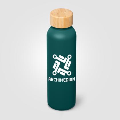 Eden Recycled Stainless Steel Bamboo Lid Water Bottle - 590 ml