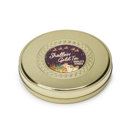 Winter Collection - Shallow Gold Treat Tin - Quality Street