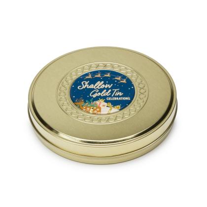 Winter Collection - Shallow Gold Treat Tin - Celebrations