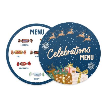 Winter Collection - Shallow Gold Treat Tin - Celebrations