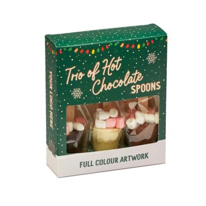 Winter Collection - Trio of Hot Chocolate Spoon Gift - Gold, Milk and Dark