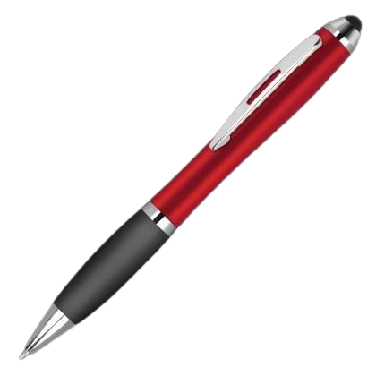 Contour-i Metallic Frost Ballpoint Pen with Stylus - Red