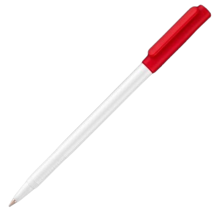 Corporate Cap Ballpoint Pen - White - Red