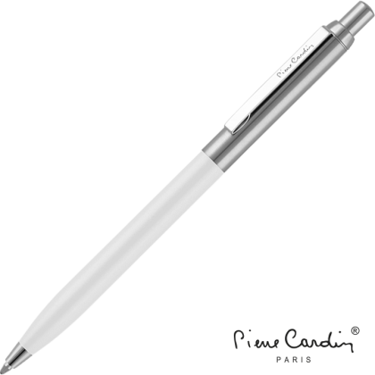 Pierre Cardin Classic Script Metal Ballpoint Pen - White