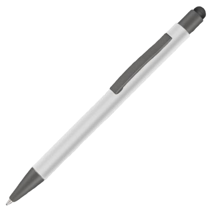 Ergo-i Soft Feel Metal Ballpoint Pen with Stylus - White