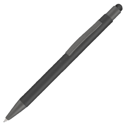 Ergo-i Soft Feel Metal Ballpoint Pen with Stylus - Black