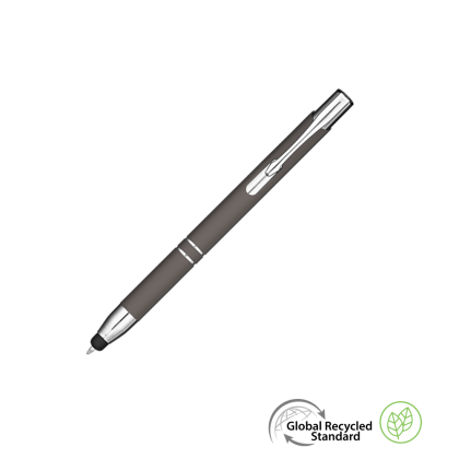 Electra Classic GRS Recycled Soft Feel Metal Ballpoint Pen with Stylus - Slate