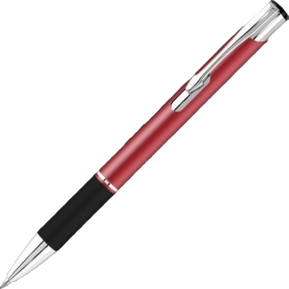 Electra Satin Grip Metal Ballpoint Pen - Red