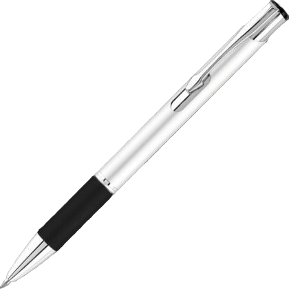 Electra Satin Grip Metal Ballpoint Pen - Silver